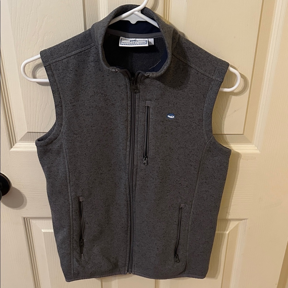 Southern Tide Charcoal Fleece Vest